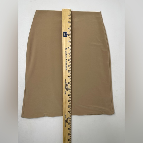 AYM Khaki Tan Stretchy Mini skirt with slit Size Small‎ - Picture 9 of 9